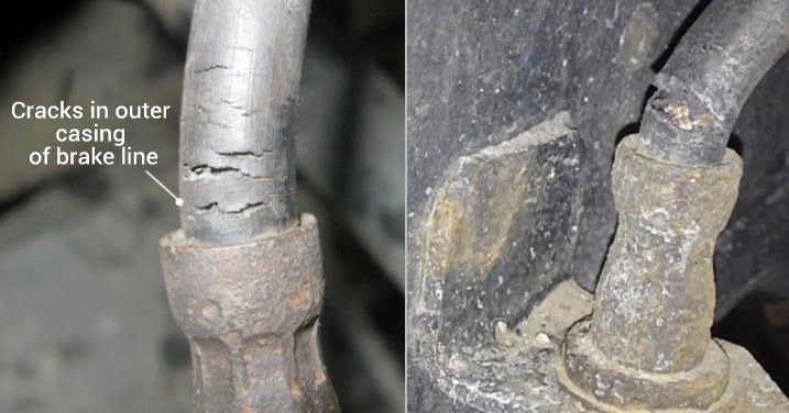 đường ống dầu phanh bị nứt